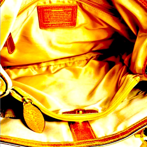 Coach Penelope Metallic Gold Linen Tote - Picture 4 of 4